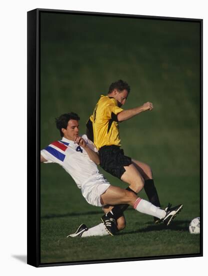 Soccer Players in Action-null-Framed Stretched Canvas