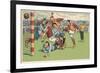 Soccer Roughhousing-null-Framed Art Print