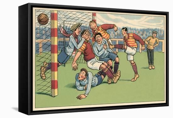 Soccer Roughhousing-null-Framed Stretched Canvas