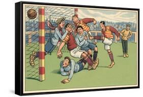 Soccer Roughhousing-null-Framed Stretched Canvas