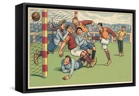 Soccer Roughhousing-null-Framed Stretched Canvas