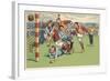 Soccer Roughhousing-null-Framed Art Print