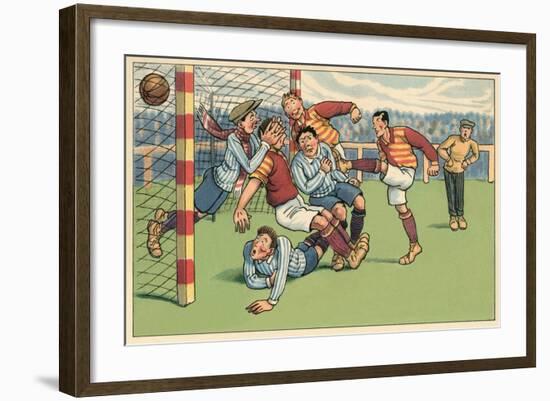 Soccer Roughhousing-null-Framed Art Print