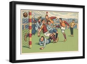 Soccer Roughhousing-null-Framed Art Print