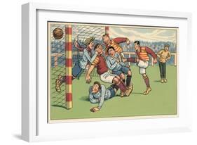 Soccer Roughhousing-null-Framed Art Print