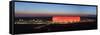 Soccer Stadium Lit Up at Dusk, Allianz Arena, Munich, Bavaria, Germany-null-Framed Stretched Canvas