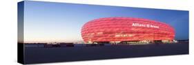 Soccer Stadium Lit Up at Dusk, Allianz Arena, Munich, Bavaria, Germany-null-Stretched Canvas