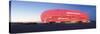 Soccer Stadium Lit Up at Dusk, Allianz Arena, Munich, Bavaria, Germany-null-Stretched Canvas