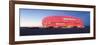 Soccer Stadium Lit Up at Dusk, Allianz Arena, Munich, Bavaria, Germany-null-Framed Photographic Print