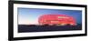 Soccer Stadium Lit Up at Dusk, Allianz Arena, Munich, Bavaria, Germany-null-Framed Photographic Print