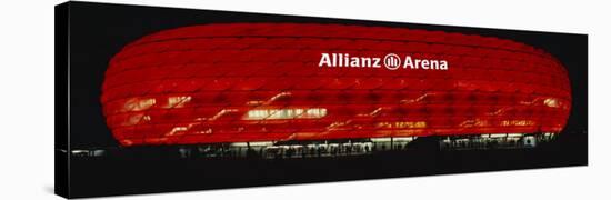 Soccer Stadium Lit Up at Night, Allianz Arena, Munich, Germany-null-Stretched Canvas