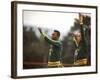 Soccer Star Pele and Teammates Loosen Up before a Practice Prior to World Cup Competition-null-Framed Premium Photographic Print