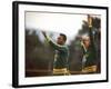Soccer Star Pele and Teammates Loosen Up before a Practice Prior to World Cup Competition-null-Framed Premium Photographic Print