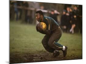 Soccer Star Pele in Action During a Practice for the World Cup Competition-Art Rickerby-Mounted Premium Photographic Print