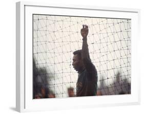 Soccer Star Pele in Action During a Practice for the World Cup Competition-null-Framed Premium Photographic Print