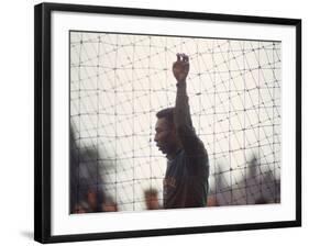 Soccer Star Pele in Action During a Practice for the World Cup Competition-null-Framed Premium Photographic Print