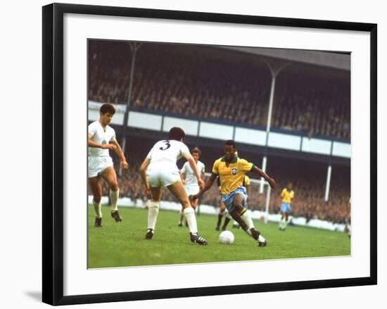 Soccer Star Pele in Action During World Cup Competition-null-Framed Premium Photographic Print