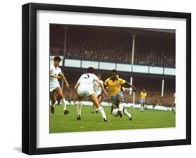 Soccer Star Pele in Action During World Cup Competition-null-Framed Premium Photographic Print