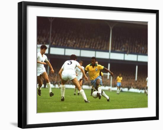 Soccer Star Pele in Action During World Cup Competition-null-Framed Premium Photographic Print