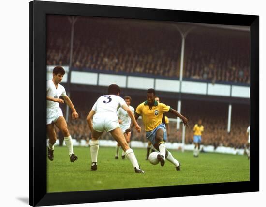 Soccer Star Pele in Action During World Cup Competition-null-Framed Premium Photographic Print