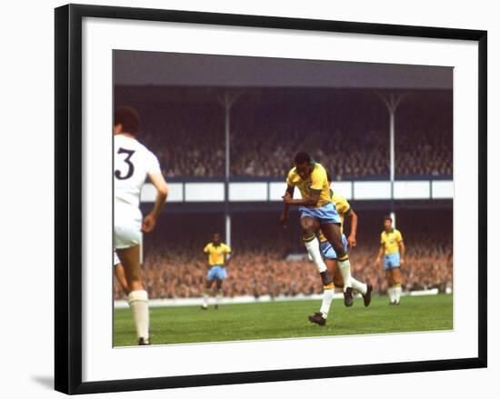 Soccer Star Pele in Action During World Cup Competition-null-Framed Premium Photographic Print