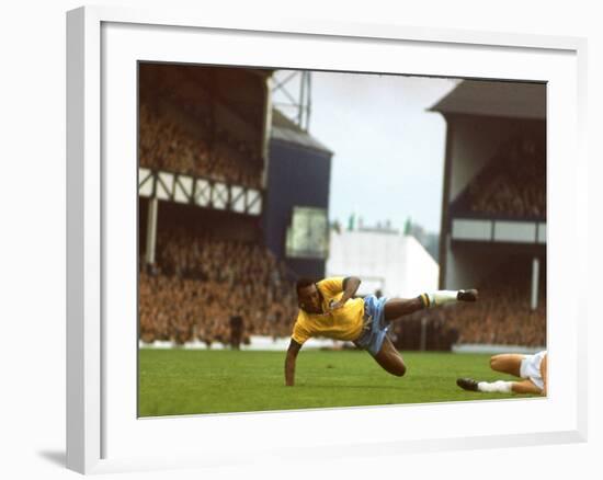 Soccer Star Pele in Action During World Cup Competition-null-Framed Premium Photographic Print