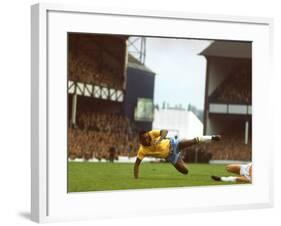 Soccer Star Pele in Action During World Cup Competition-null-Framed Premium Photographic Print