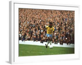 Soccer Star Pele in Action During World Cup Competition-null-Framed Premium Photographic Print