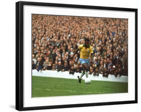 Soccer Star Pele in Action During World Cup Competition-null-Framed Premium Photographic Print