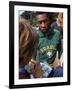 Soccer Star Pele Signing Autographs for Fans During a Practice Prior to World Cup Competition-null-Framed Premium Photographic Print