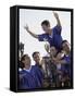 Soccer Team with Trophy-null-Framed Stretched Canvas