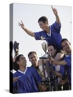 Soccer Team with Trophy-null-Stretched Canvas