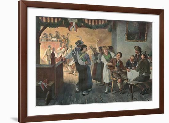 Social, German Beer Hall-null-Framed Premium Giclee Print