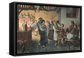 Social, German Beer Hall-null-Framed Stretched Canvas