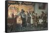 Social, German Beer Hall-null-Framed Stretched Canvas