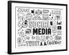 Social Media Doodles Elements-bloomua-Framed Art Print