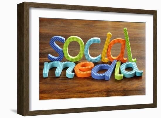 Social Media Written In Foam Letters Concept For Social Networking Within Youth Culture-Flynt-Framed Art Print