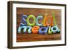 Social Media Written In Foam Letters Concept For Social Networking Within Youth Culture-Flynt-Framed Art Print