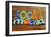 Social Media Written In Foam Letters Concept For Social Networking Within Youth Culture-Flynt-Framed Art Print