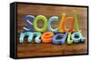 Social Media Written In Foam Letters Concept For Social Networking Within Youth Culture-Flynt-Framed Stretched Canvas