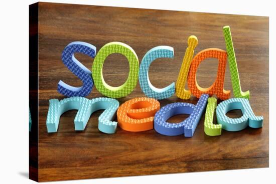 Social Media Written In Foam Letters Concept For Social Networking Within Youth Culture-Flynt-Stretched Canvas
