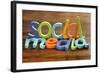 Social Media Written In Foam Letters Concept For Social Networking Within Youth Culture-Flynt-Framed Art Print