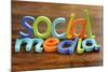 Social Media Written In Foam Letters Concept For Social Networking Within Youth Culture-Flynt-Mounted Art Print