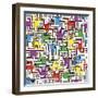 Social Network Circuit Board Pattern-Ron Magnes-Framed Giclee Print