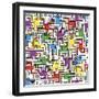 Social Network Circuit Board Pattern-Ron Magnes-Framed Giclee Print