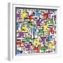 Social Network Circuit Board Pattern-Ron Magnes-Framed Giclee Print