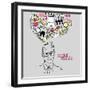 Social Network Doodles. Handsome Men With Thought Bubble-Alisa Foytik-Framed Art Print