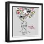 Social Network Doodles. Handsome Men With Thought Bubble-Alisa Foytik-Framed Art Print