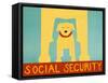 Social Security Yellow-Stephen Huneck-Framed Stretched Canvas