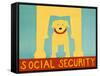 Social Security Yellow-Stephen Huneck-Framed Stretched Canvas